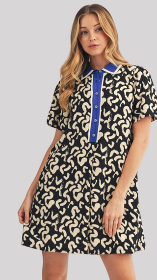 Jane Abstract Print Shift Dress