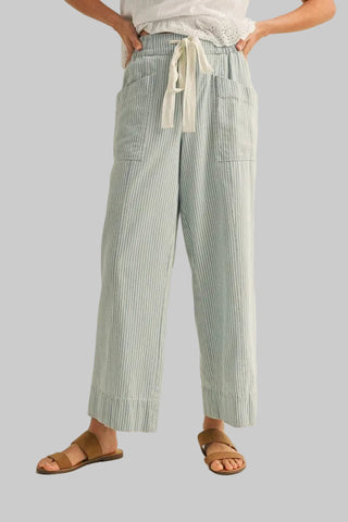 Mindy Lt Blue Stripe Drawstring Denim