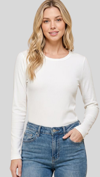 Cameron Ivory Ribbed Top