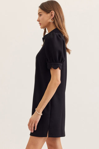 Zinnia Black Zip Dress