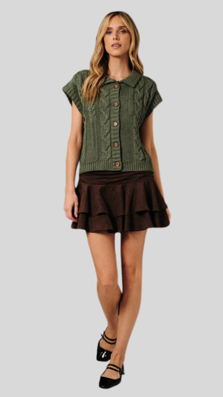 Tanya Olive Button Cardigan