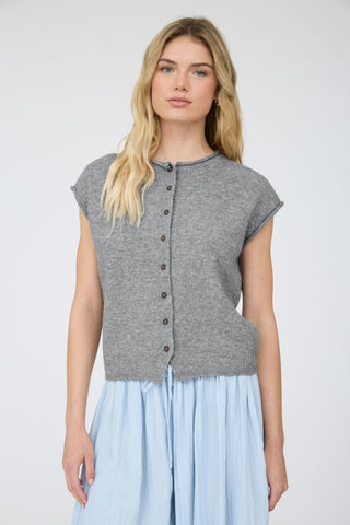Ivy Grey Sleeveless Cardigan