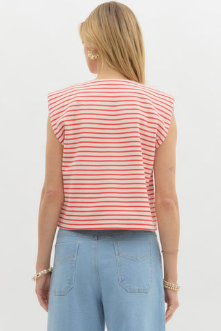 Kayley Red Stripe Top