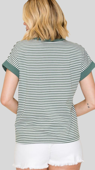 Janelle Green Stripe Top