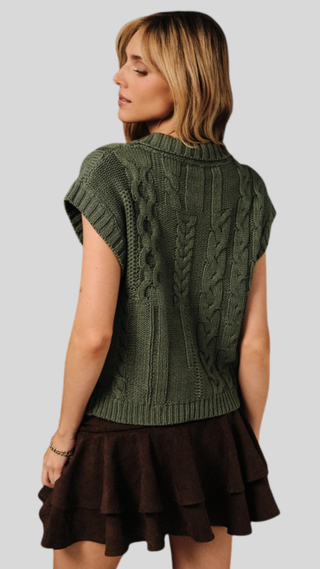 Tanya Olive Button Cardigan
