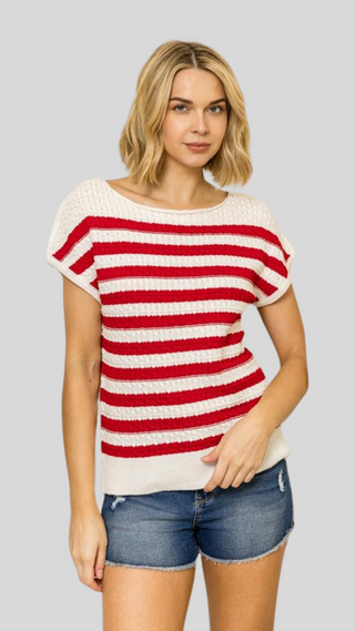 Melinda Red Stripe Sweater