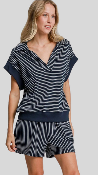 Chelsea Navy/White Stripe Top
