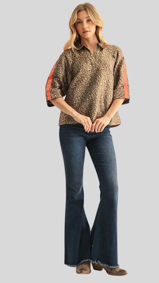 Keala Olive Print Top