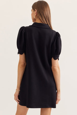 Zinnia Black Zip Dress