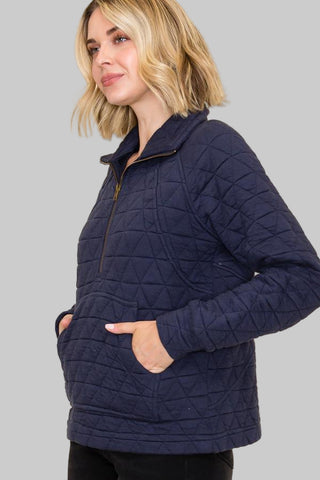 Jordan Navy Quilted Pullover