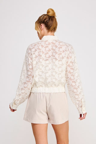 Janel Off White Sheer Jacket
