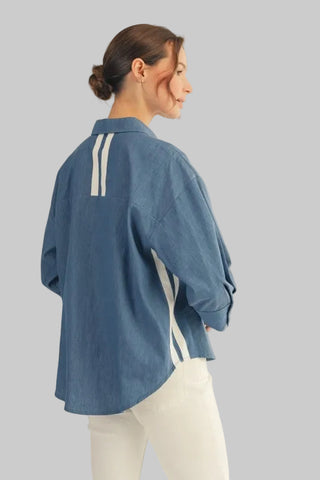 Devon Denim Contrast Button-Up