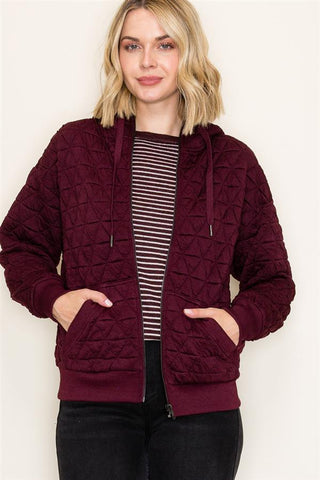 Allison Burgundy Zip Up Hoodie