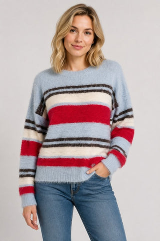 Micah Blue Pop Stripe Sweater