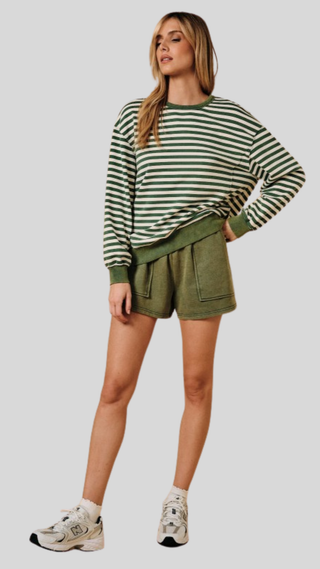 Jill Green Stripe Pullover