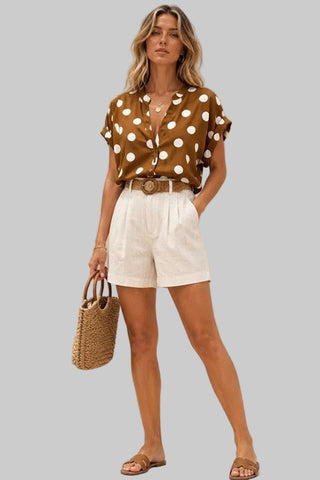 Teresa Mocha Polka Dot Top
