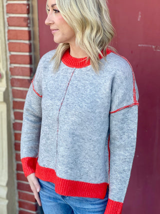 Heather Grey/Orange Sweater