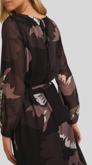 Lucy Black Print Dress