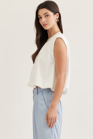 Mindy Ivory Gathered Top