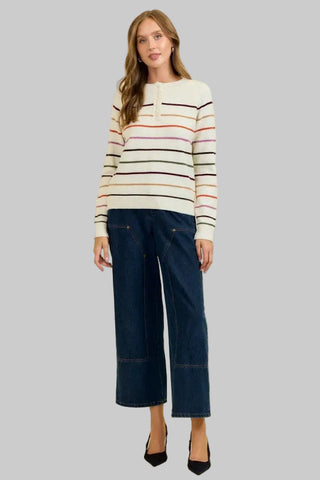Sarah Ivory Multi Stripe Sweater