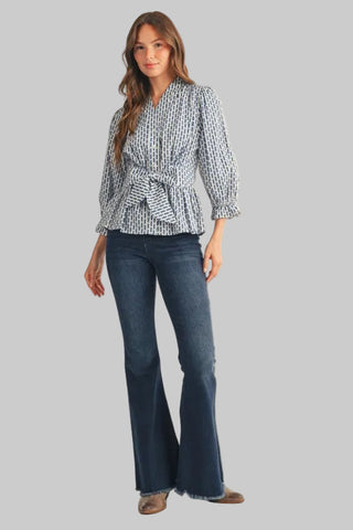 Shea Navy Tie Top