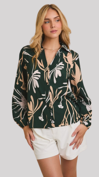 Emmie Green Floral Top
