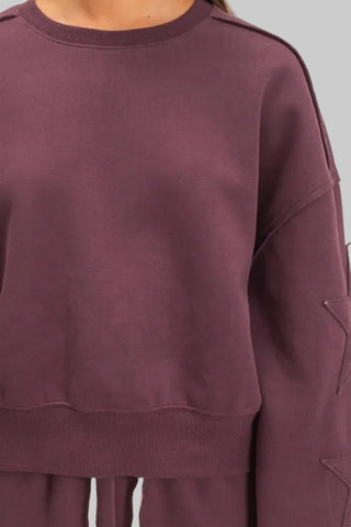 Morgan Burgundy Star Patch Sweatshirt