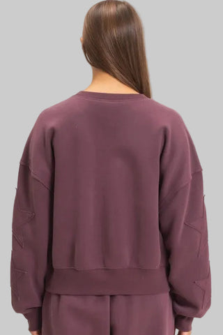 Morgan Burgundy Star Patch Sweatshirt