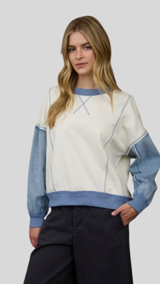 Greta Denim Sleeve Pullover