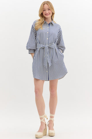 Jianna Navy Stripe Dress