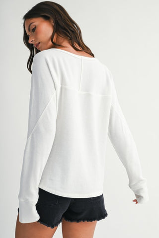 Bailee White Thermal Top