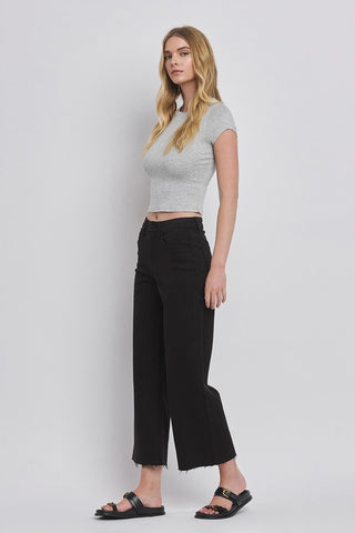 Morgan Black Crop Wide Leg