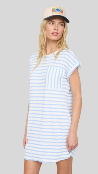 Tatum Blue Stripe Terry Dress