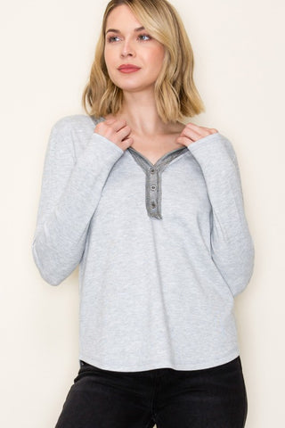 Sally Grey Knit Top