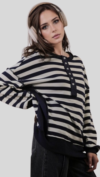 Annie Navy Stripe Pullover