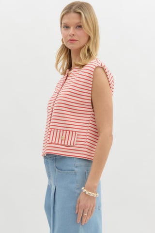 Kayley Red Stripe Top