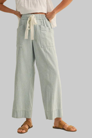 Mindy Lt Blue Stripe Drawstring Denim