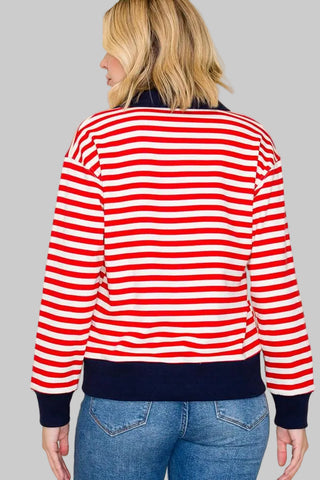 Silvia Red Stripe Pullover