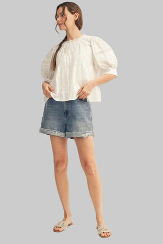 Nora White Lace Top