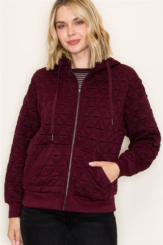 Allison Burgundy Zip Up Hoodie