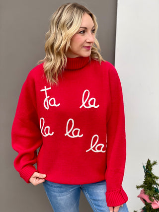 Gwen Red Fa La Sweater