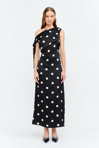 Farrah Black Dot Dress
