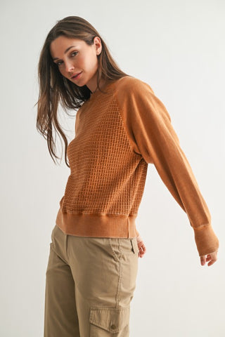 Mandy Amber Waffle Pullover