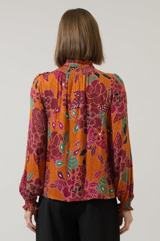 Maren Rust Print Top