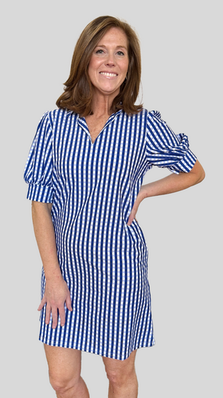 Evelyn Royal Check Dress