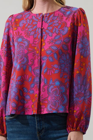 Darcy Fuchsia Print Top