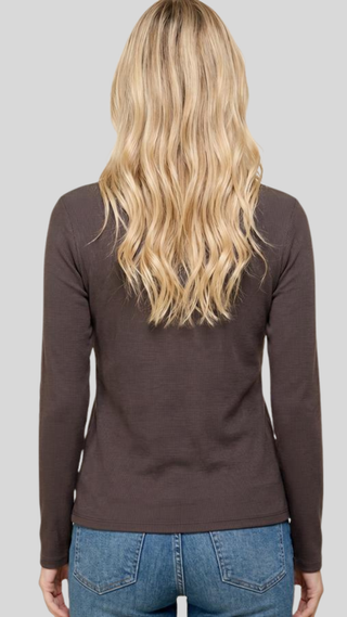 Cameron Chocolate Ribbed Top