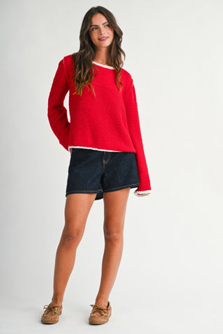 Carmen Red Trim Sweater