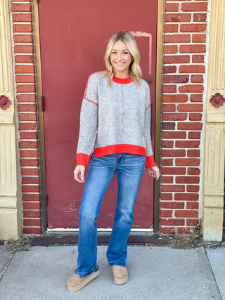 Heather Grey/Orange Sweater