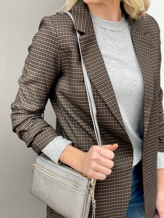 Shay Dark Mocha Plaid Blazer